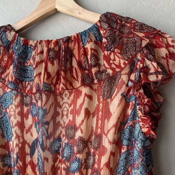 NWT Marie Oliver Dress Metallic Tiered Ruffle Gemma Mini Dress Red Size XS‎ - Picture 7 of 11